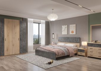 ΚΡΕΒΑΤΙ Ν103 ΜΑΡΜΑΡΟ ΓΚΡΙ ΜΕ ΜΕΛΙ