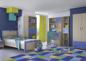 CHILDREN'S ROOM N3 LATTE WITH LILA OR LATTE WITH BLUE OR LATTE WITH GREEN