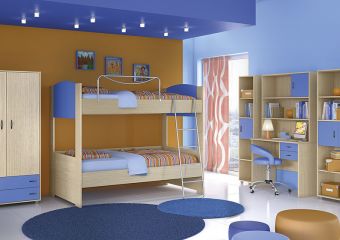 BUNK BED N4 LATTE WITH LILA OR LATTE WITH BLUE OR LATTE WITH GREEN